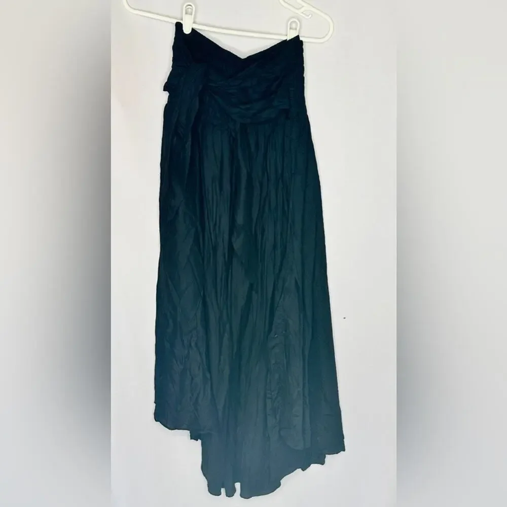 Bangkok Thai Wrap Skirt Black – Tie Waist Flowing Lounge Pants One Size Plus - Picture 6 of 6